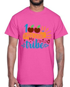 one hundred days with my tribe 588#- one hundred days- Cotton Tee