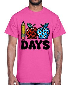 one hundredth day of school Apple 598#- one hundred days- Cotton Tee