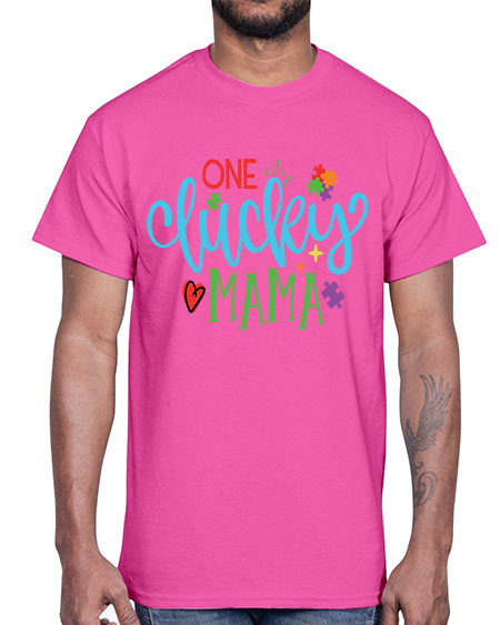 one lucky mama Style 33#- autism- Cotton Tee