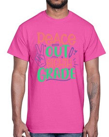 peace out eighth gradee 617#- eighth grade- Cotton Tee