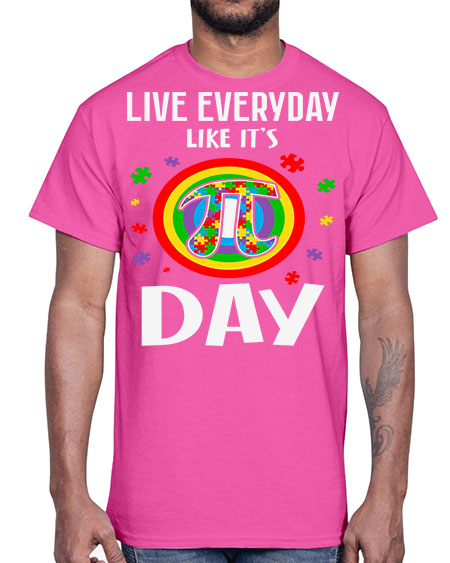 pi day autism puzzle math 111#- autism- Cotton Tee