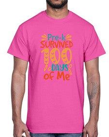 prek survived one hundred days of me 663#- one hundred days- Cotton Tee