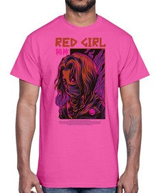 red girl feuaf 1012#- art pop art- Cotton Tee