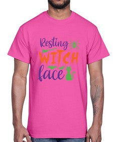 resting witch face 25#- witch- Cotton Tee