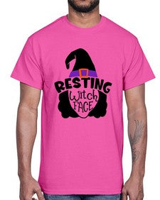 resting witch face 27#- witch- Cotton Tee