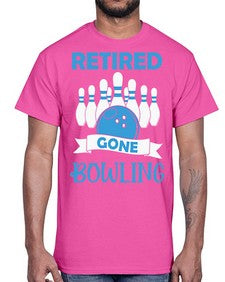 retired gone bowling bowlers 830#- bowling- Cotton Tee