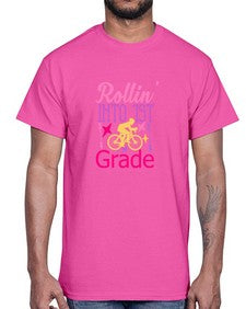 rollin into first grade 776#- first grade- Cotton Tee