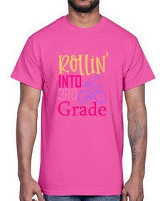 rollin into third grade 782#- third grade- Cotton Tee