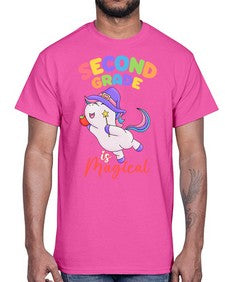 second Grade is Magical Unicorn 821#- second grade- Cotton Tee