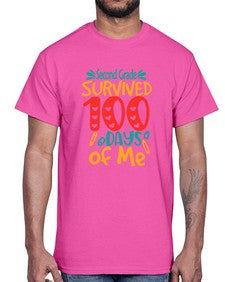 second Grade survived one hundred days of me 835#- one hundred days- Cotton Tee