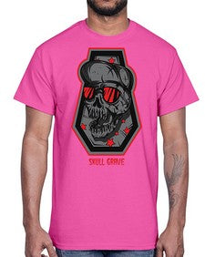 skull grave 1056#- art pop art- Cotton Tee