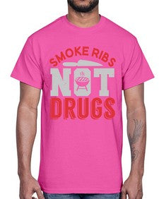 smok ribs not drugs 401#- bbq- Cotton Tee