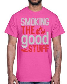 smoking the good stuff 404#- bbq- Cotton Tee