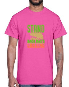 stand back dads grilling 1565#- bbq- Cotton Tee