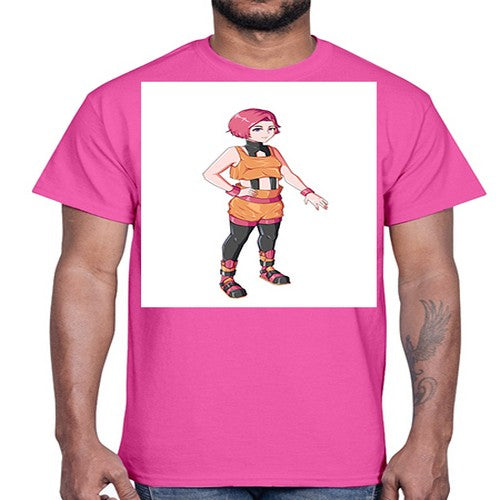 street girl wear orange outfit16#- anime- Cotton Tee