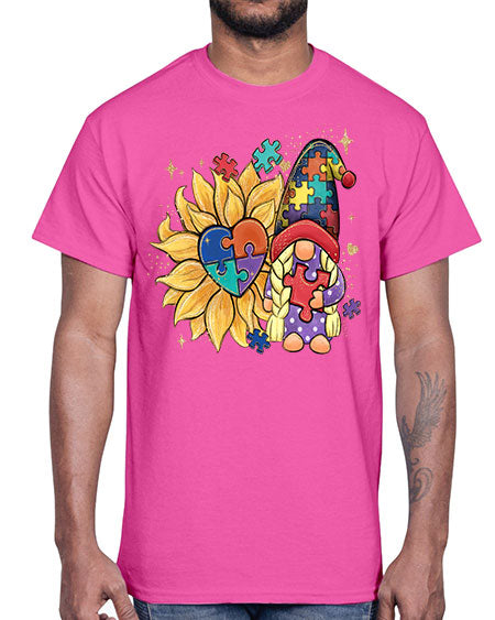 sunflower gnome autism- autism- Cotton Tee