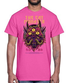 the cat monster gdkkj 1148#- art pop art- Cotton Tee