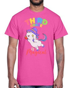 third Grade is Magical Unicorn 962#- third grade- Cotton Tee