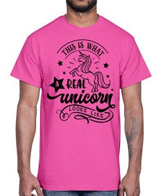 this is what a real unicorn black 436#- unicorn- Cotton Tee