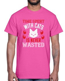 time spend with cat is never wasted Style 120#- cats- Cotton Tee