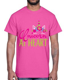 unicorn at heart 444#- unicorn- Cotton Tee