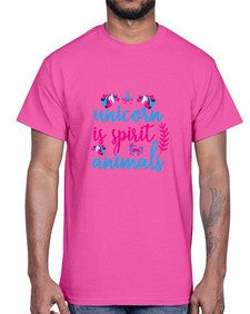 unicorn is spirit animals 465#- unicorn- Cotton Tee