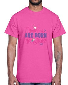 unicorns are born in june 524#- unicorn- Cotton Tee