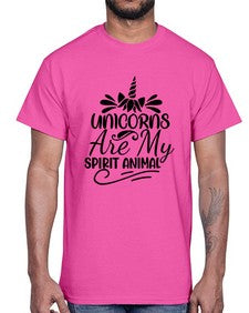 unicorns are my spirit animal 525#- unicorn- Cotton Tee