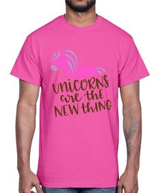 unicorns are the new thing 529#- unicorn- Cotton Tee
