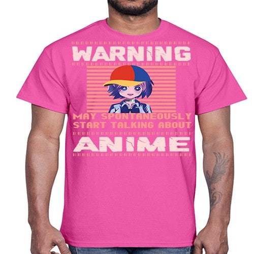 warning may spontaneously start talking about anime287#- anime- Cotton Tee