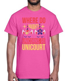 where do naughty unicorns go unicourt 556#- unicorn- Cotton Tee
