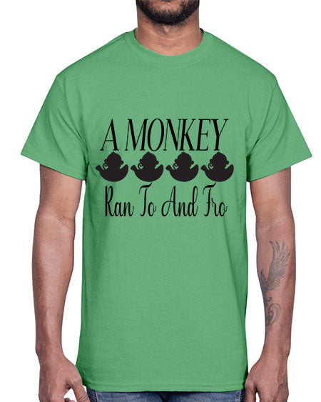 A monkey ran to and - monkey- Cotton Tee
