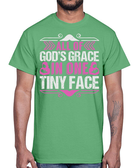 All of Gods Grace in one tiny Face Style 18#- baby- Cotton Tee