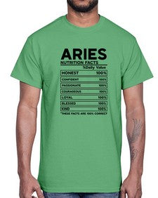 Aries Nutrition Facts 97#- aries- Cotton Tee