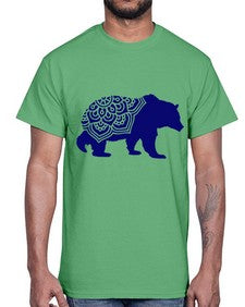 BearMandala 253#- mandala- Cotton Tee