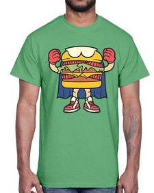 Burgerman 28#- cartoon food- Cotton Tee