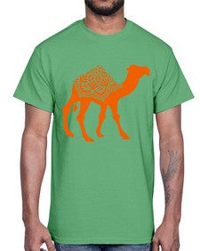 CamelMandala 295#- mandala- Cotton Tee