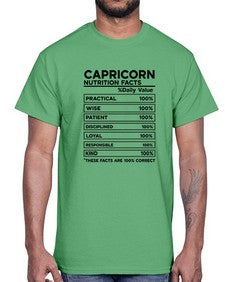 Capricorn Nutrition Facts 185#- capricorn- Cotton Tee