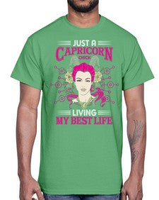 Capricorn chick 193#- capricorn- Cotton Tee