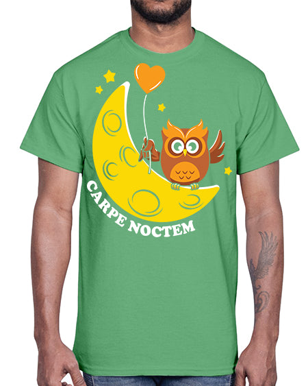 Carpe Noctem Moon Stars Owl A TurtleRabbit 1#- owl- Cotton Tee