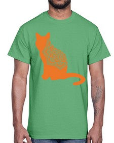 CatMandala 324#- mandala- Cotton Tee