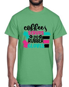 Coffee Scrubs And Rubber Gloves Style Style 664#- nurse- Cotton Tee