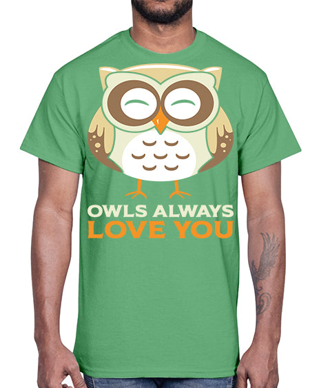 Cute Owl Always Love You A TurtleRabbit 3#- owl- Cotton Tee