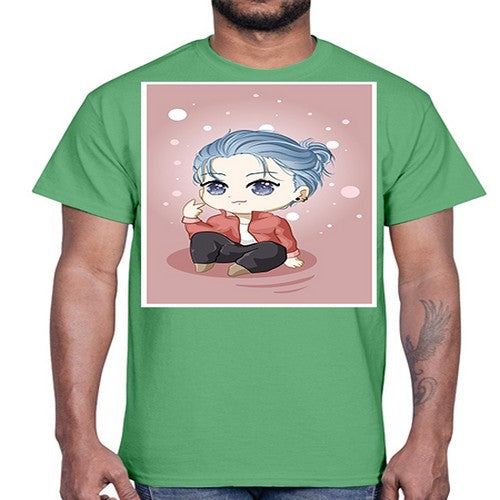 Cute little boy silver hair 78#- anime- Cotton Tee