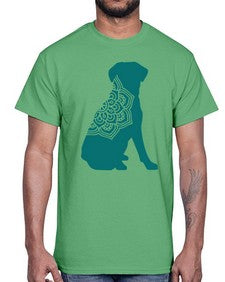 DogMandala 381#- mandala- Cotton Tee