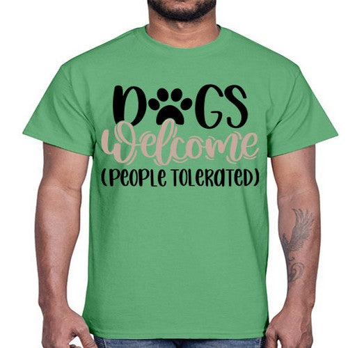 Dogs Welcome Style 21#- dogs- Cotton Tee