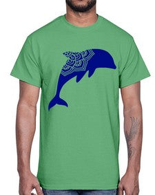 DolphinMandala 382#- mandala- Cotton Tee