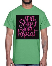 Eat Sleep Yoga Repeat  207#- yoga- Cotton Tee