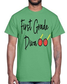 First Grade Diva 124#- first grade- Cotton Tee