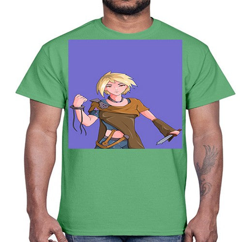 Girl hold knife 12#- anime- Cotton Tee